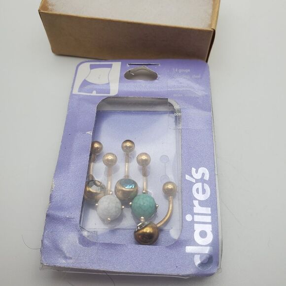 Nwt Claire'sâbelly buttonâ rings new - Picture 1 of 3